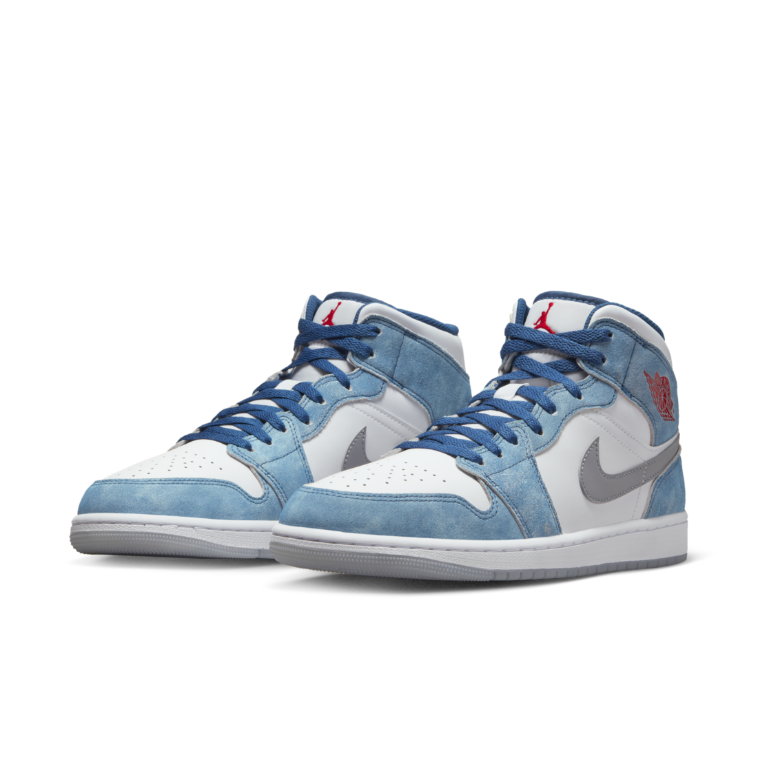 Air Jordan 1 Mid French Blue Fire Red GS - foto 2