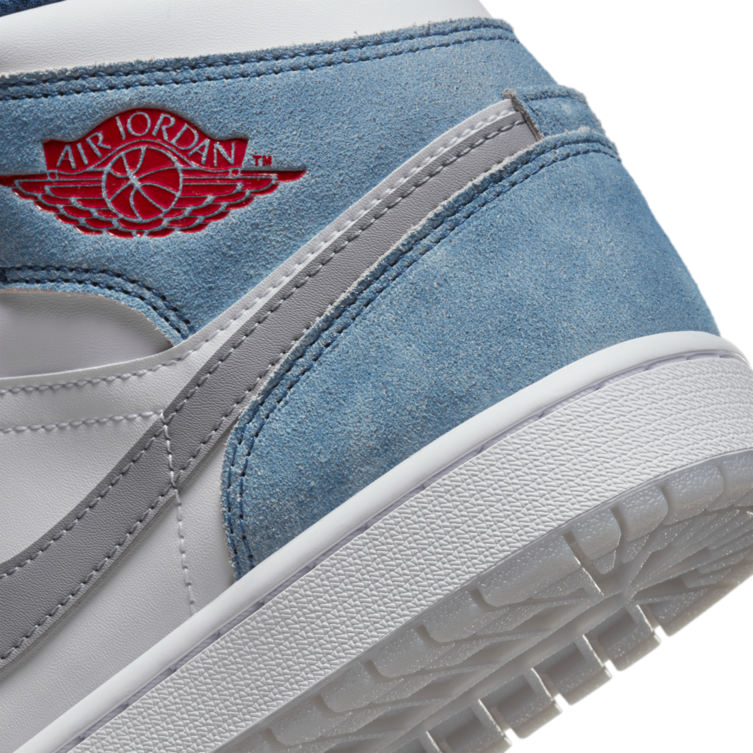 Air Jordan 1 Mid French Blue Fire Red GS