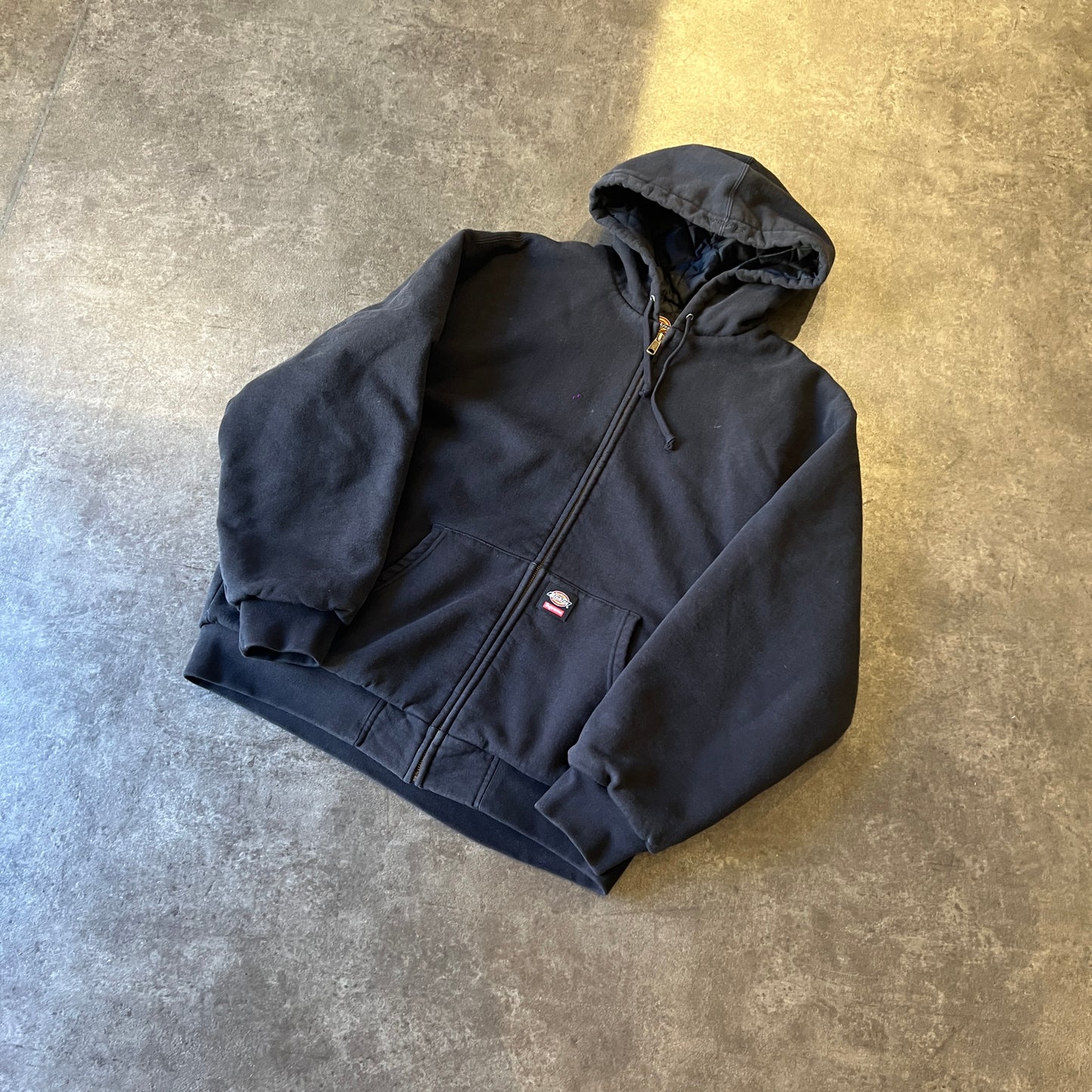 Supreme Dickies Quilted Lined Zip Up Hooded Sweatshirt Black Taglia L (Usata)