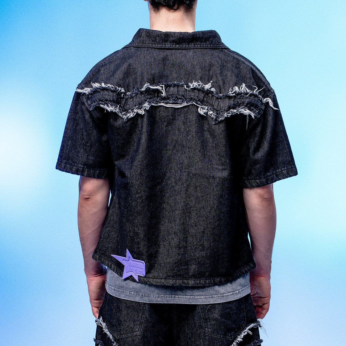 Son of Stars Black Denim Washed Shirt - foto 3