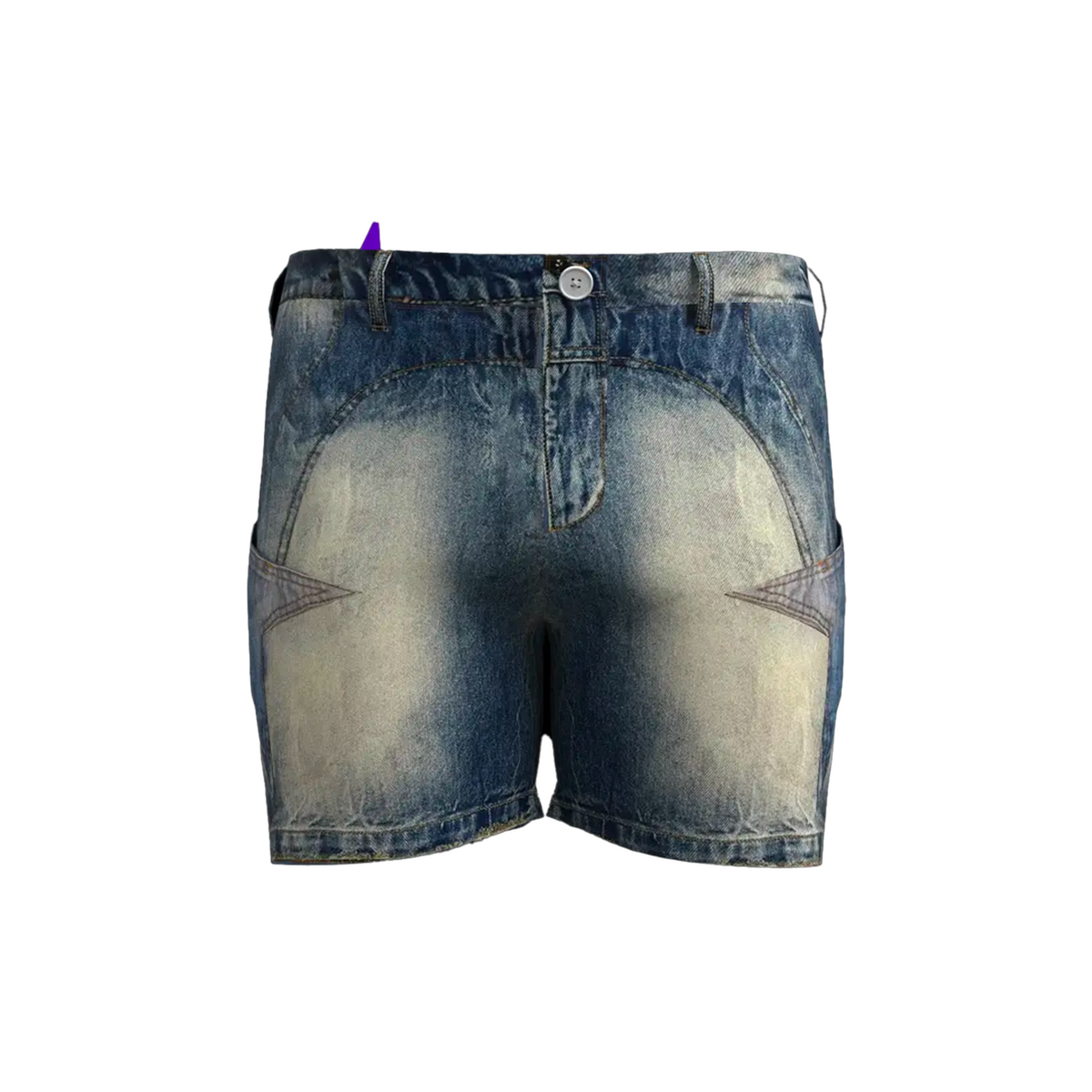 Washed Blue Distressed Jorts Son Of Stars - foto 1