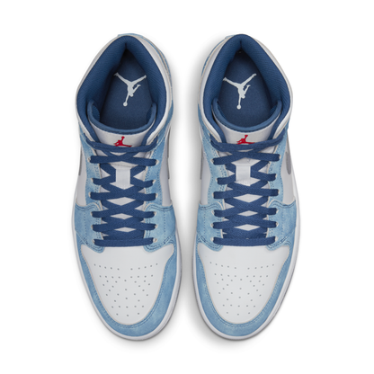 Air Jordan 1 Mid French Blue Fire Red GS