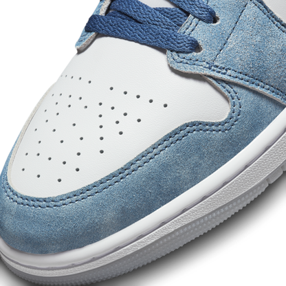 Air Jordan 1 Mid French Blue Fire Red GS