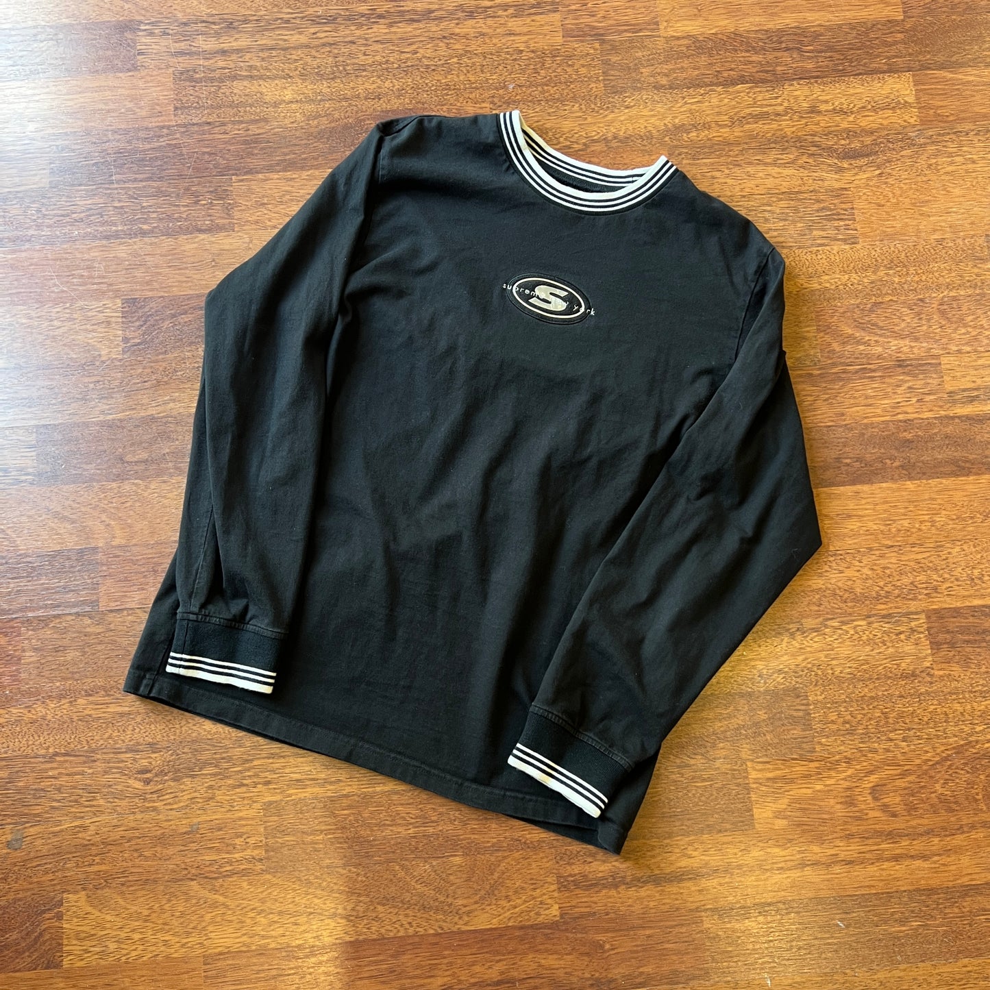 Supreme Striped Rib Logo Longsleeve Taglia M (Usata)