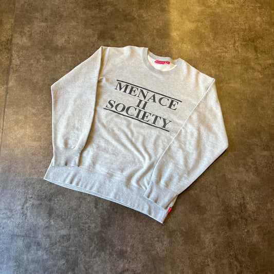 Supreme Menace II Society Crewneck Grey Taglia XL (Usata)