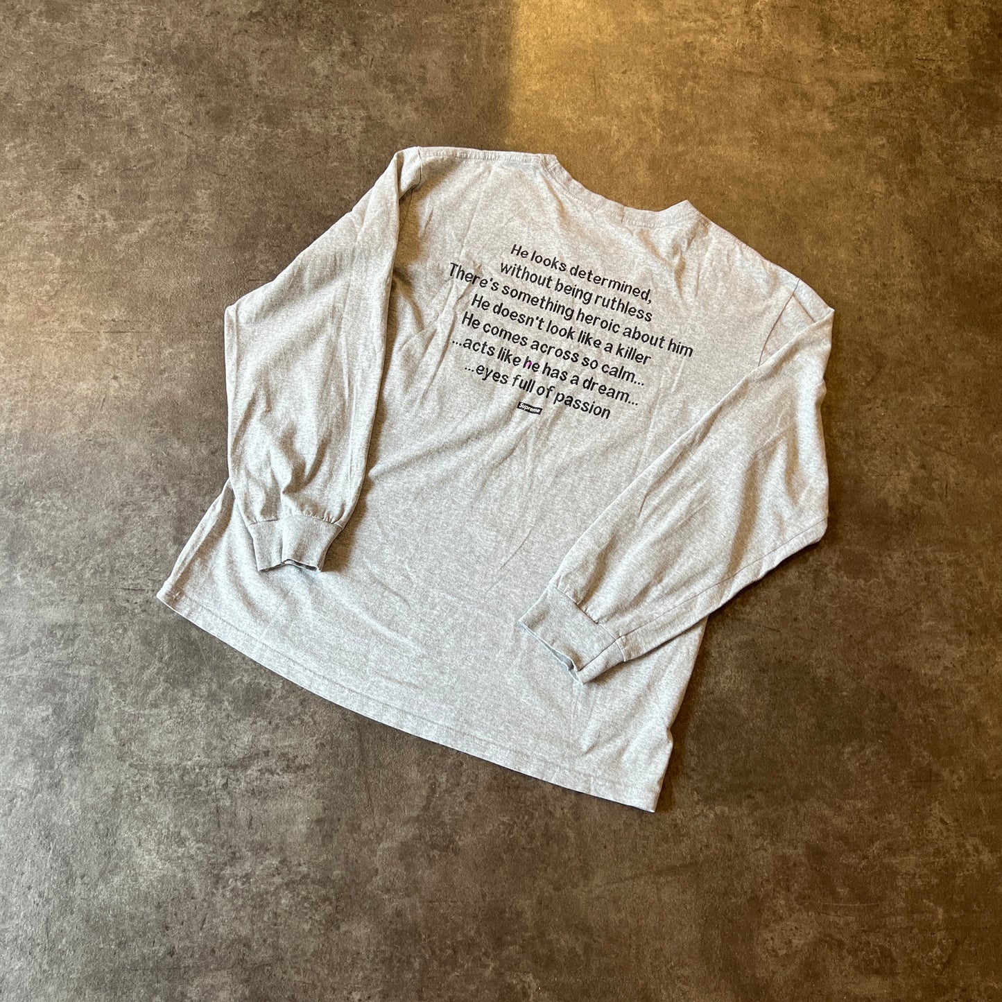Supreme The Killer L/S Tee Heather Grey Taglia L (Usata)