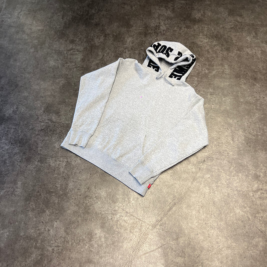 Supreme Mirrored Logo Hooded Sweatshirt (FW19) Heather Grey Taglia S (Usata)