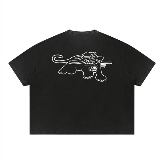 Culture Panther Waffle Tee Black