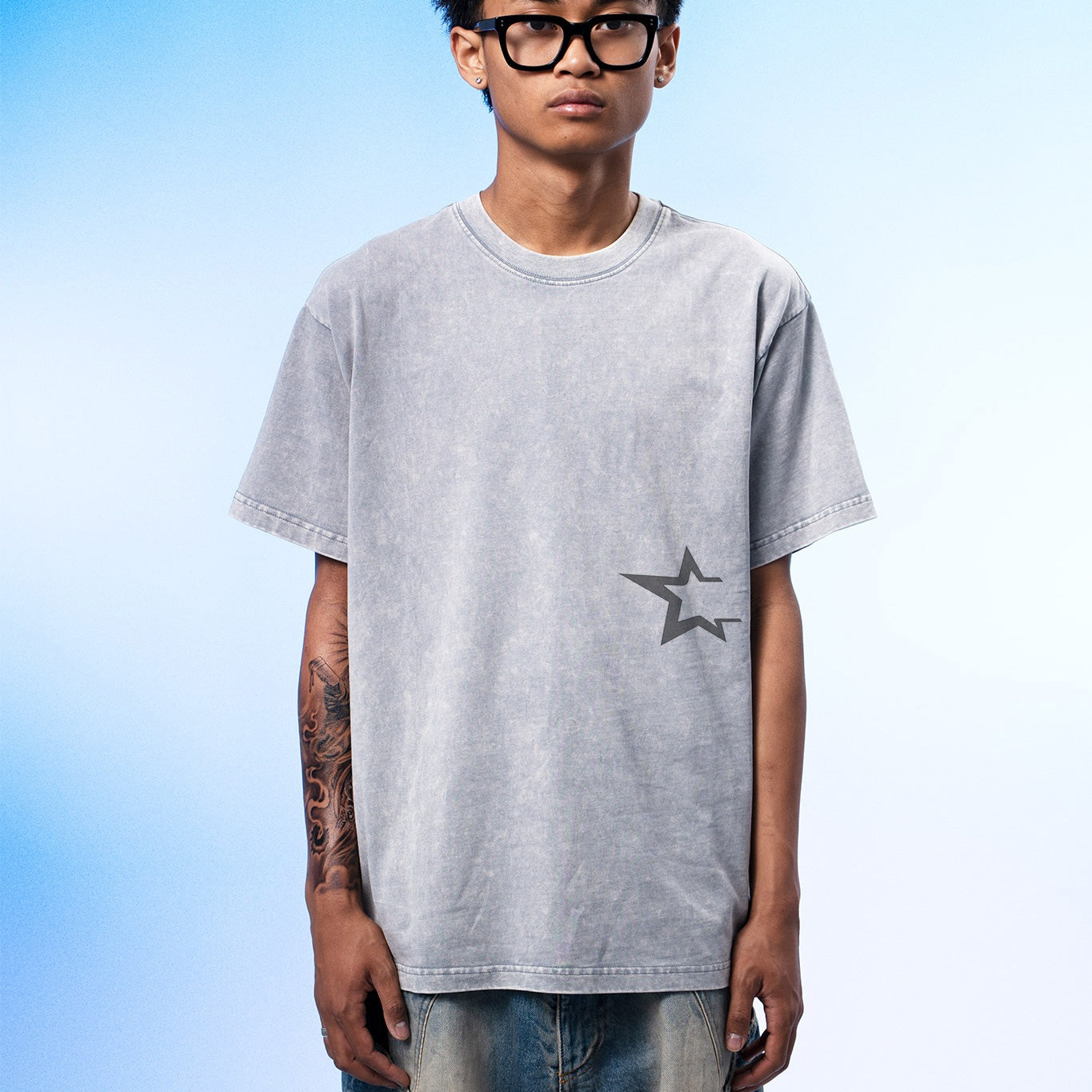 Son of Stars Light Gray Washed T-Shirt